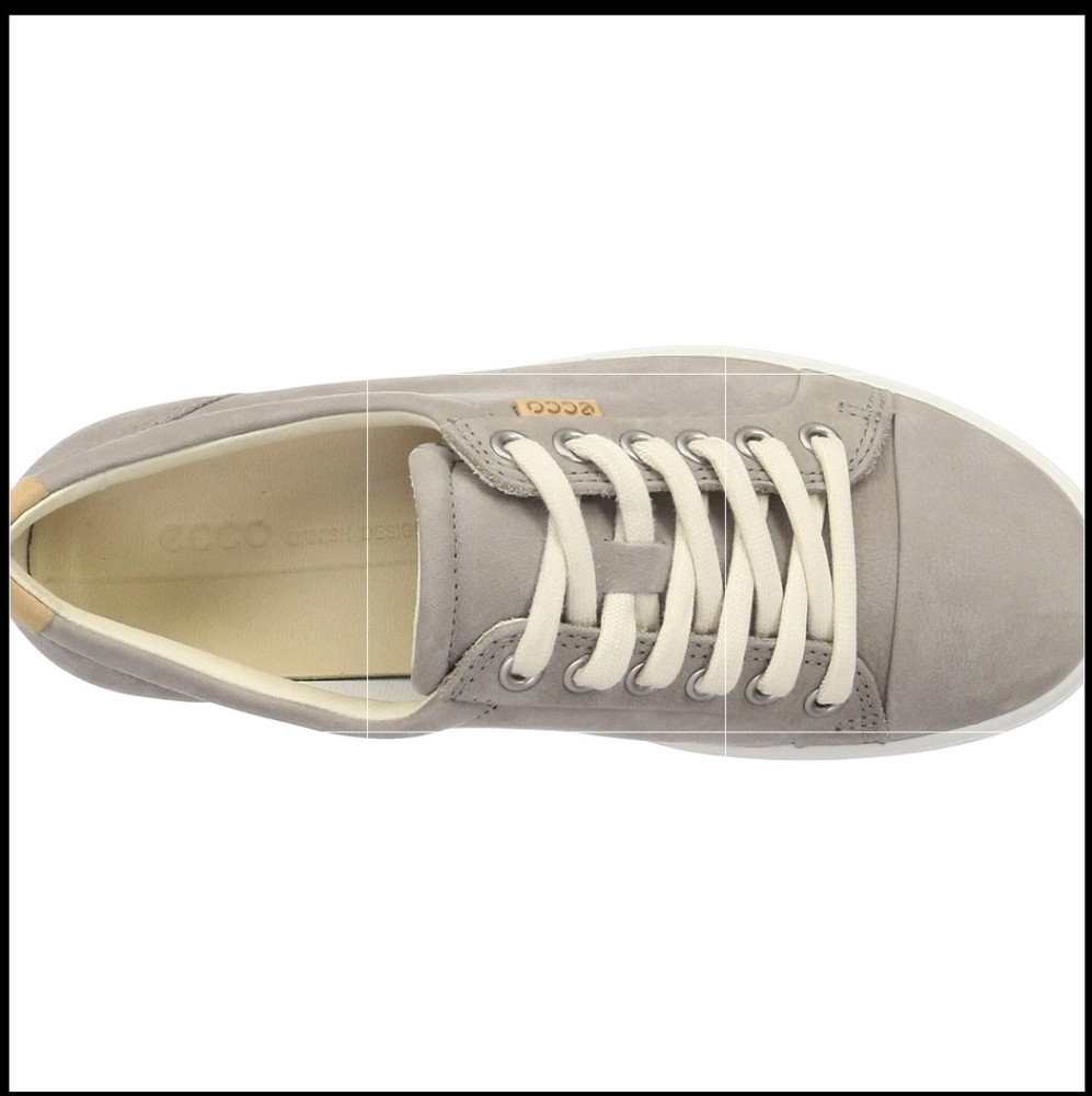 Ecco soft 7 Leather Tennis Shoe Sz 43 Light Grey - Picture 3 of 5